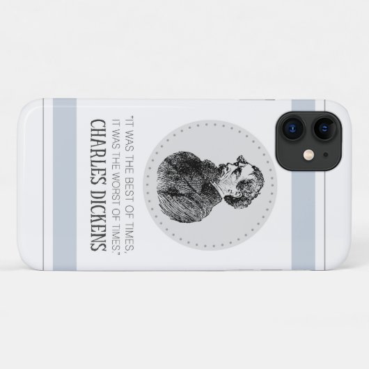 Charles Dickens Portrait en Quote Case-Mate iPhone Case (Achterkant (horizontaal))