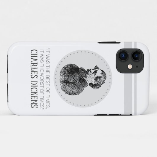 Charles Dickens Portrait en Quote Case-Mate iPhone Case (Achterkant (horizontaal))