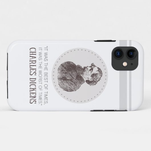 Charles Dickens Portrait en Quote Case-Mate iPhone Case (Achterkant (horizontaal))