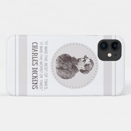 Charles Dickens Portrait en Quote Case-Mate iPhone Case (Achterkant (horizontaal))