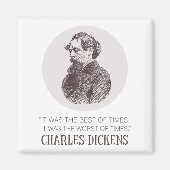 Charles Dickens Portrait en Quote Magneet (Voorkant)