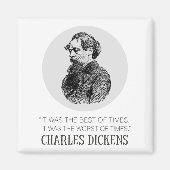 Charles Dickens Portrait en Quote Magneet (Voorkant)