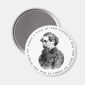 Charles Dickens Portrait en Quote Magneet (Voorkant / Achterkant)
