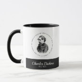 Charles Dickens Portrait en Quote Mok (Links)