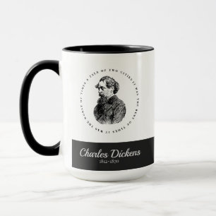 Charles Dickens Portrait en Quote Mok