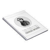 Charles Dickens Portrait en Quote Notitieboek (Rechterzijde)