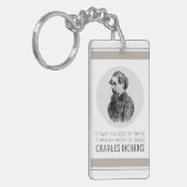 Charles Dickens Portrait en Quote Sleutelhanger (Voorkant Links)