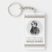 Charles Dickens Portrait en Quote Sleutelhanger (Voorkant)