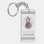 Charles Dickens Portrait en Quote Sleutelhanger (Voorkant Links)