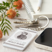 Charles Dickens Portrait en Quote Sleutelhanger (Voorkant Rechts)