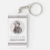 Charles Dickens Portrait en Quote Sleutelhanger (achterkant)
