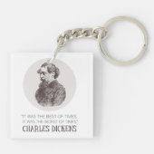 Charles Dickens Portrait en Quote Sleutelhanger (Achterkant)