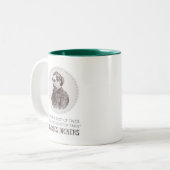 Charles Dickens Portrait en Quote Tweekleurige Koffiemok (Voorkant links)