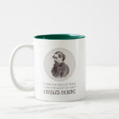 Charles Dickens Portrait en Quote Tweekleurige Koffiemok (Links)