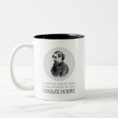 Charles Dickens Portrait en Quote Tweekleurige Koffiemok (Links)