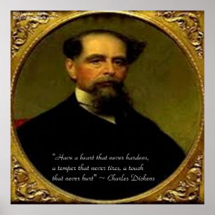 Charles Dickens & Poster met Hartverwarmende Citat