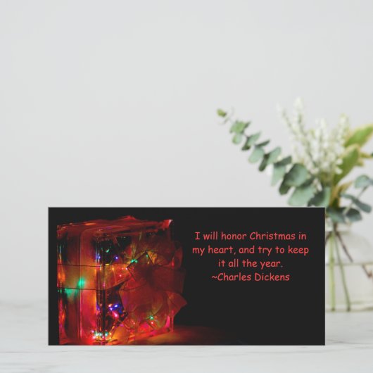 Charles Dickens Quote Feestdagenkaart (Staand voorkant)