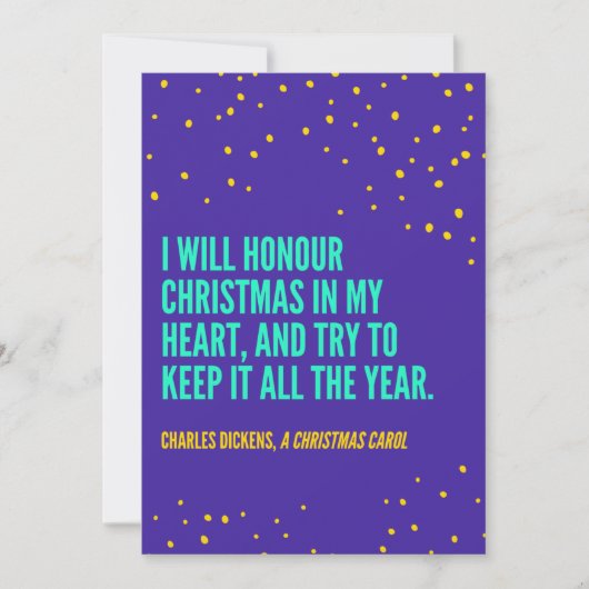 Charles Dickens Quote voor Kerstmis Feestdagenkaart (Voorkant)