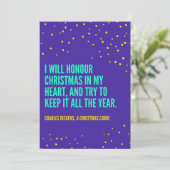 Charles Dickens Quote voor Kerstmis Feestdagenkaart (Staand voorkant)