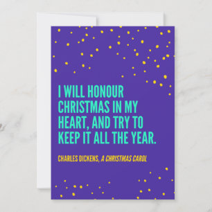 Charles Dickens Quote voor Kerstmis Feestdagenkaart