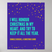 Charles Dickens Quote voor Kerstmis Poster (Voorkant)