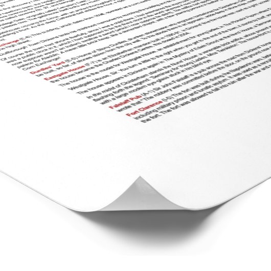 Charles Dickens Rochester/Chatham Map Poster (Hoek)