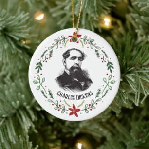 Charles Dickens Victoriaans Auteur Portrait Keramisch Ornament