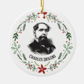 Charles Dickens Victoriaans Auteur Portrait  Keramisch Ornament (Voorkant)