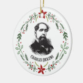 Charles Dickens Victoriaans Auteur Portrait  Keramisch Ornament (Links)