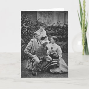 Charles Dickens with two of his daughters Kaart