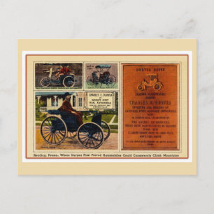 Charles Duryea wereld eerste auto Briefkaart
