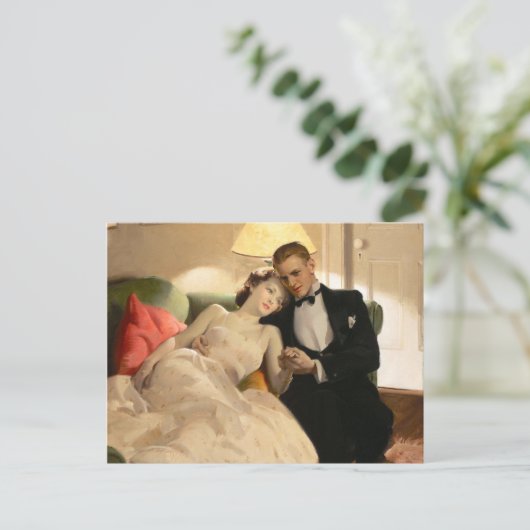 Charles Edward Chambers Romantisch paar Briefkaart (Staand voorkant)