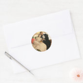 Charles Edward Chambers: Romantisch paar Ronde Sticker (Envelop)