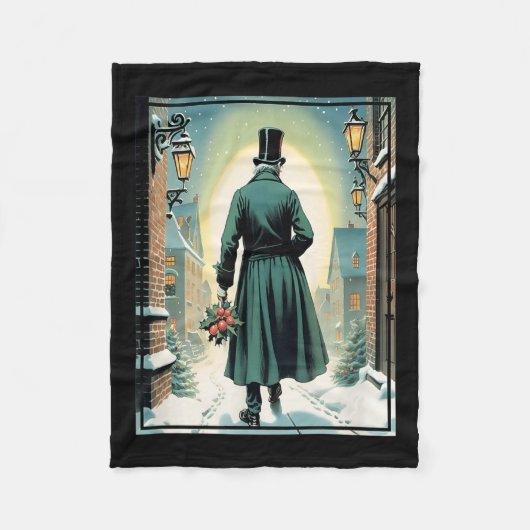 Charles Ens Kerst Clic Boek Ebeneezer Scrooge Fleece Deken (Voorkant)