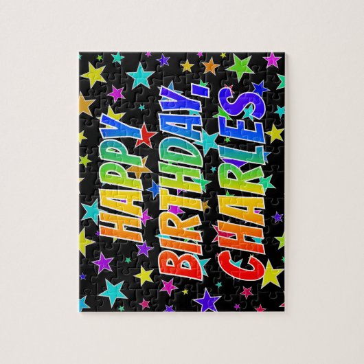 "CHARLES" First Name, Fun "HAPPY BIRTHDAY" Legpuzzel (Verticaal)