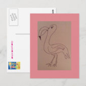 Charles Flamingo Briefkaart (Voorkant / Achterkant)