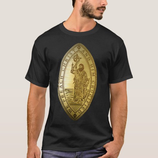 Charles H. Spurgeon motto Wij preken Christus en T-shirt (Voorkant)
