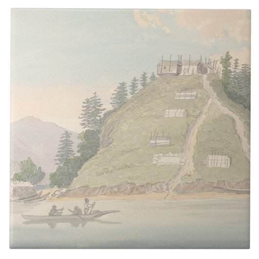 Charles Hamilton Smith - Village of Friendly India Tegeltje (Voorkant)