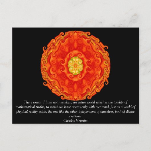 Charles Hermite citeert over wiskunde en waarheid Briefkaart (Voorkant)