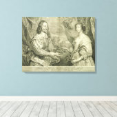 Charles I (1600-49) en Henrietta Maria (1609-169) Canvas Afdruk (Insitu (Houten vloer))