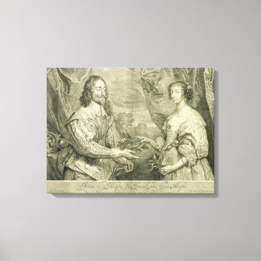 Charles I (1600-49) en Henrietta Maria (1609-169) Canvas Afdruk (Voorkant)
