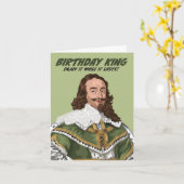 Charles I Birthday King tenminste voor nu kaart (Gele Bloem)