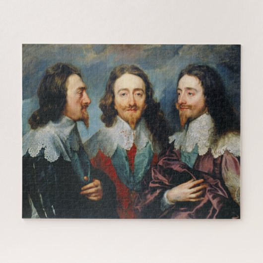 Charles I in drie posities │ Anthony van Dyck Legpuzzel (Horizontaal)