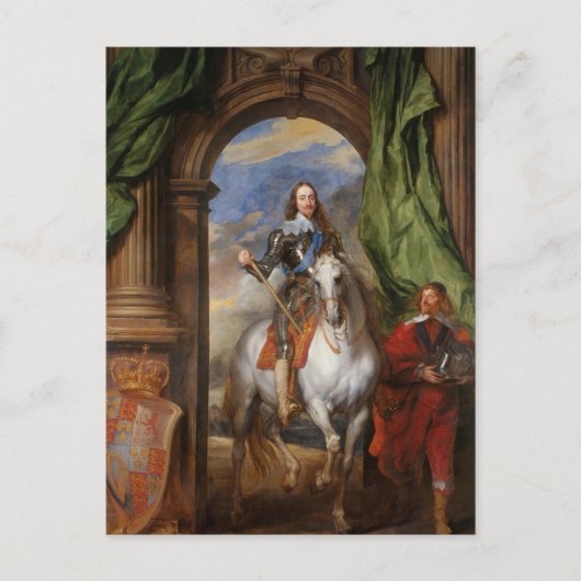 Charles I met M de St Antoine door Anthony van Dyc Briefkaart (Voorkant)