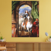 Charles I op Horseback van Van Dyck Canvas Afdruk (Insitu (Woonkamer))