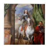 Charles I op Horseback van Van Dyck Tegeltje (Voorkant)
