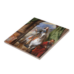 Charles I op Horseback van Van Dyck Tegeltje