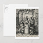 Charles II (1630-85) als Patron van de Royal Socie Briefkaart (Voorkant / Achterkant)