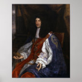 Charles II in Garter Robes - John Michael Wright - Poster (Voorkant)