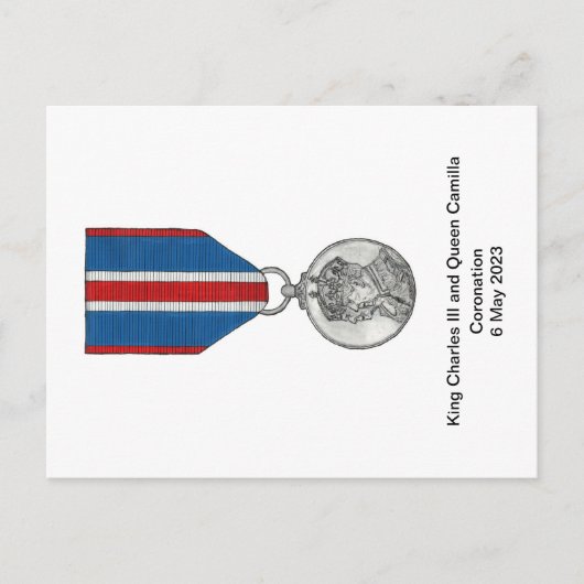 Charles III en Camilla Coronation Medal Briefkaart (Voorkant)